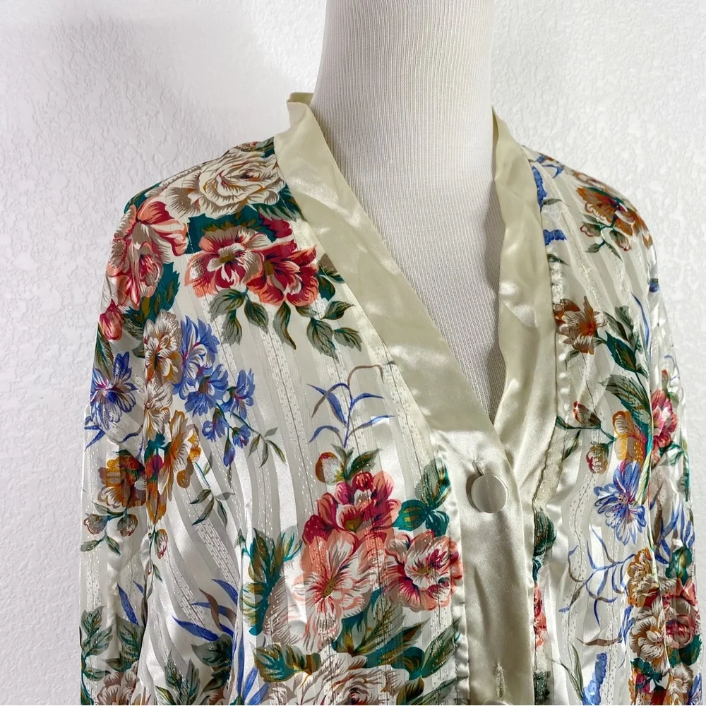 Vintage Victoria Secret Gold Label Floral Pajama Top